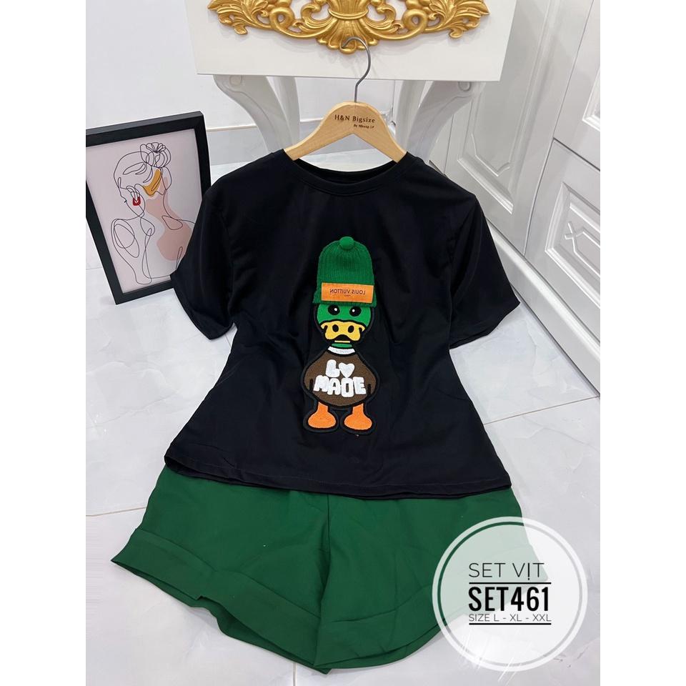 SET ĐỒ BỘ BIG SIZE ÁO THUN KÈM QUẦN ĐÙI CHÚ VỊT