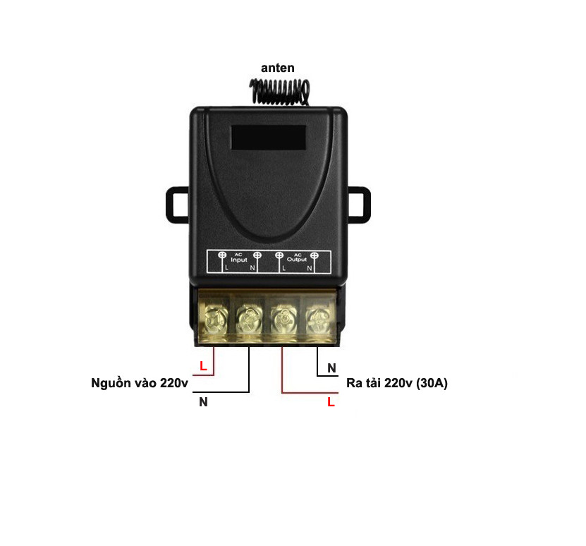 Công tắc điều khiển từ xa rf 100 đến 1000m 220V 30A có học lệnh