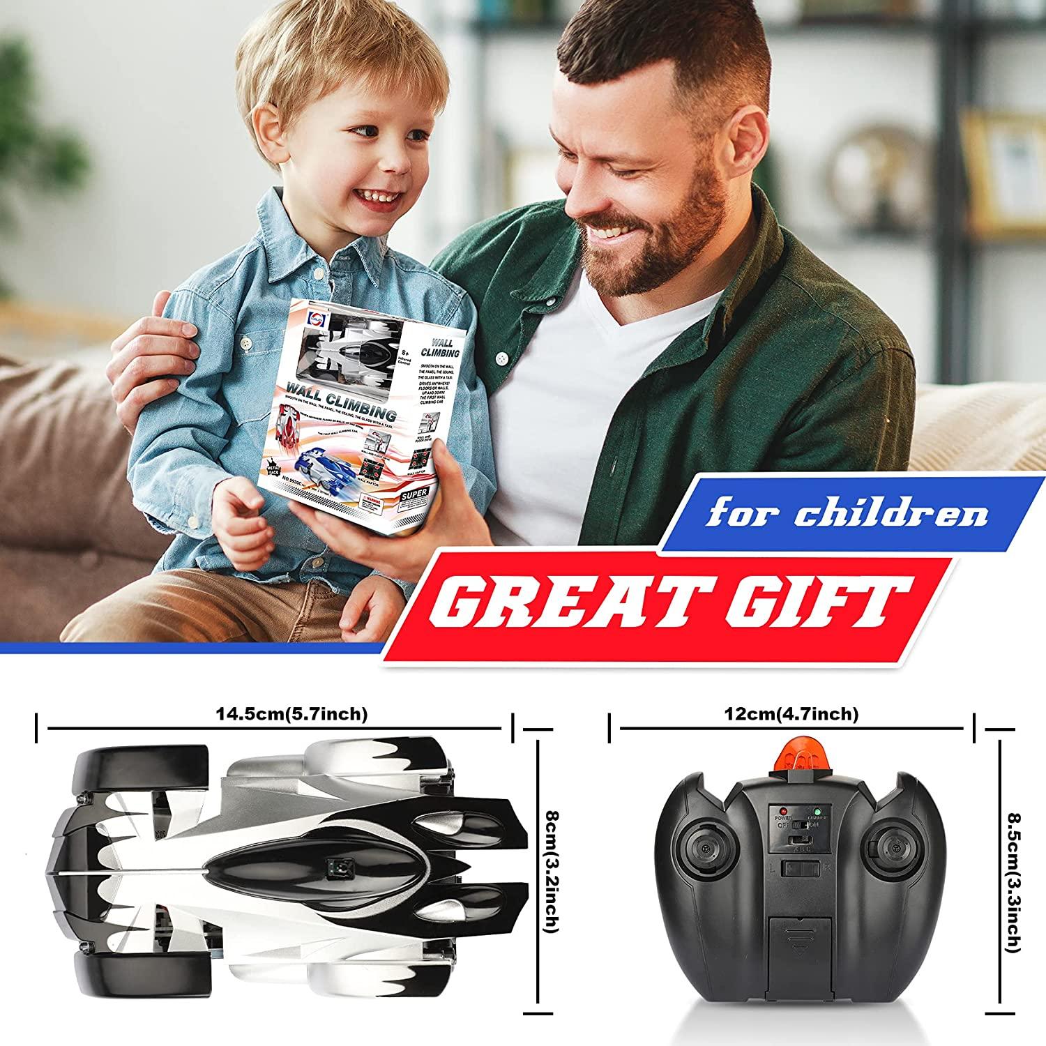 Xe điều khiển từ xa, Đồ chơi trẻ em Xe RC leo tường, Xe đóng thế xoay 360°