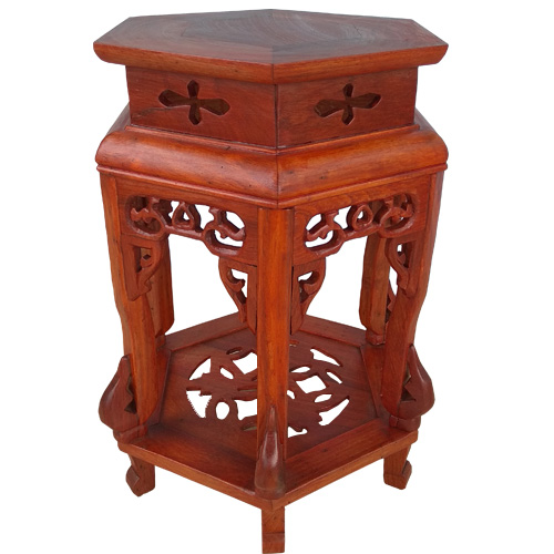 Đôn lục giác gỗ hương cao 50, 70 , 80 cm mặt 30 cm