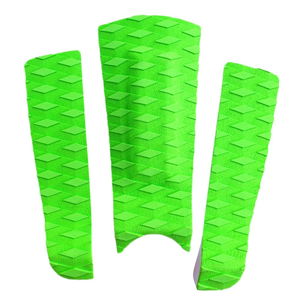 3 Pieces Premium EVA Diamond Patterned Anti-skid Surfing Traction Pad Surfboard Kiteboard Paddleboard Tail Pad Deck Grip