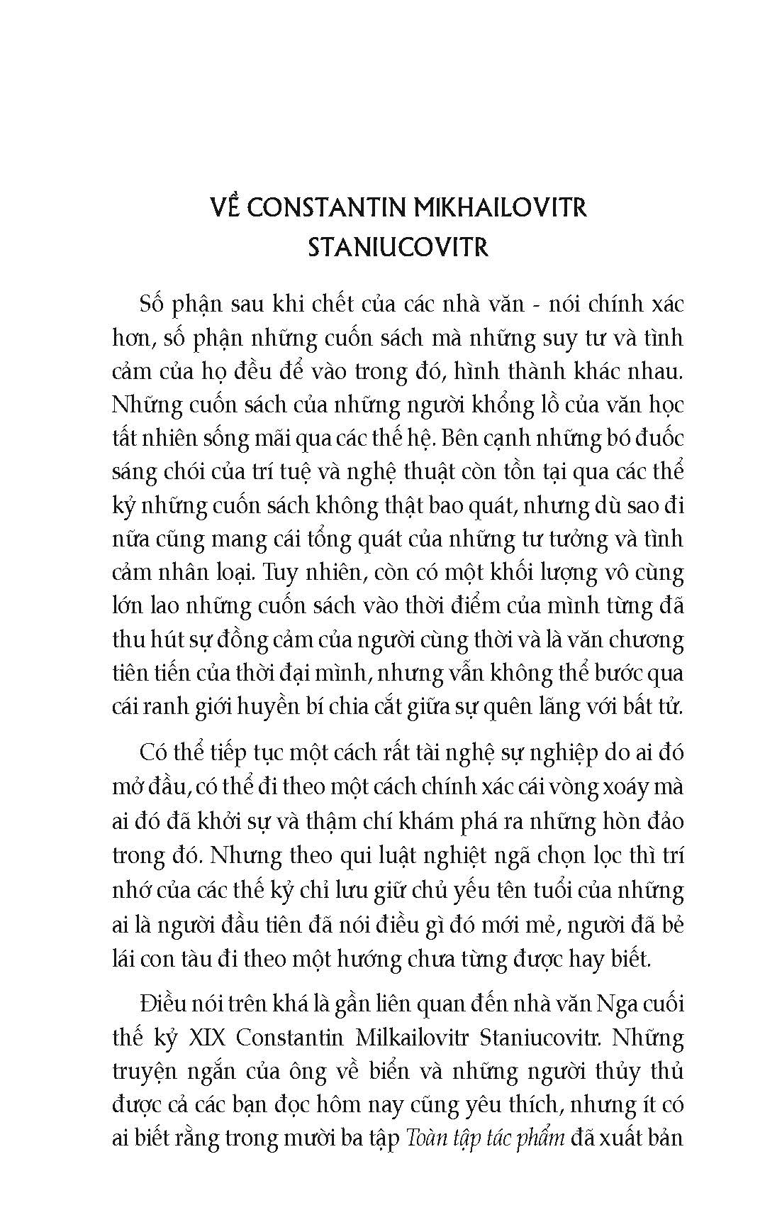 Một Cuộc Chạy Trốn - Tuyển tập truyện ngắn Nga - Tác giả Constantin Staniukovic; Thúy Toàn tuyển dịch
