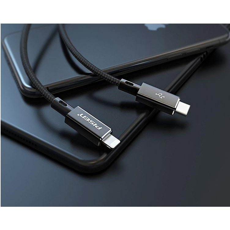 Cáp Pisen 3A PD fast charging Lightning&Type-C 1000mm _Hàng Chính Hãng