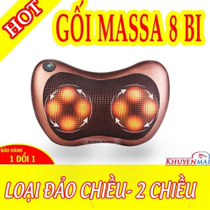 GỐI 8 BI MASSAGE HỒNG NGOẠI - LOẠI ĐẢO 2 CHIỀU kengs