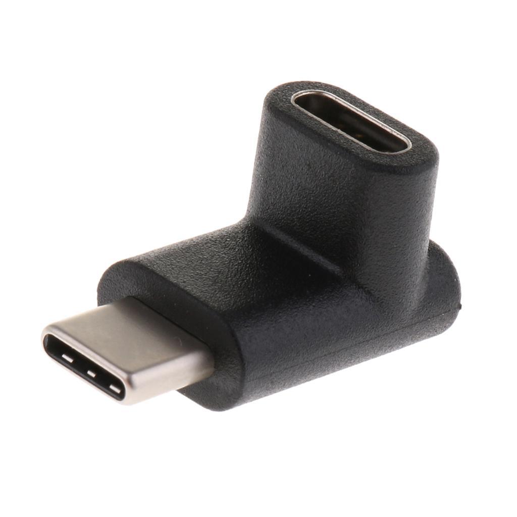 2Pcs USB 3.1 90Degree Type C Right Angle Adapter Male to Female Plug