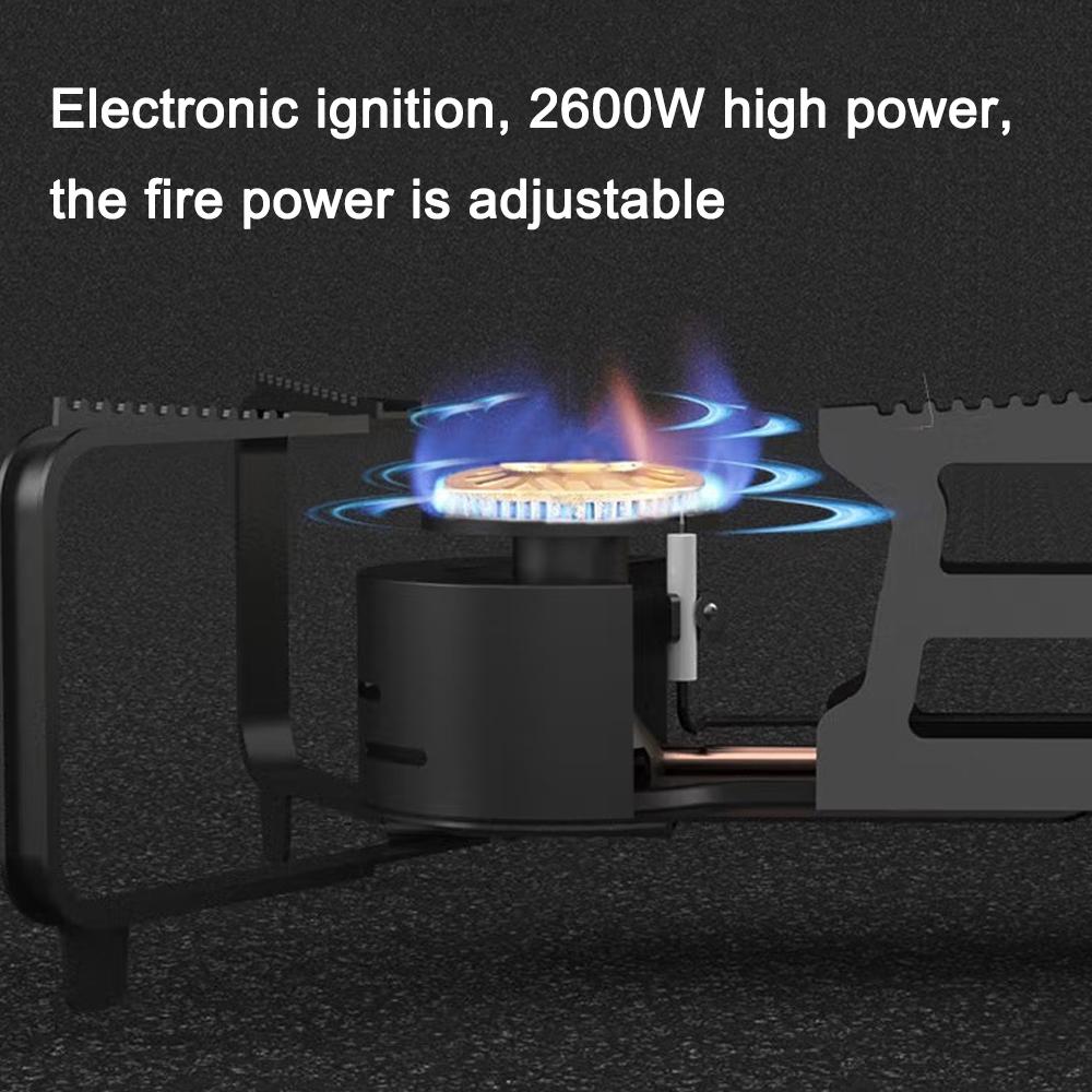 Folding Camping Cassette Stove Portable Windproof Camp Gases Burner Butane Stove 2600W with Piezo Ignition Carrying Bag