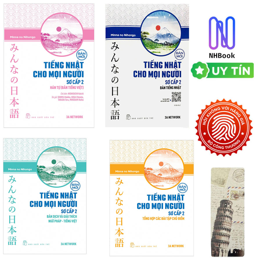 Combo Sách Tiếng Nhật Cho Mọi Người Trình Độ Sơ Cấp 2: Hán Tự + Bản Dịch Và Giải Thích Ngữ Pháp - Tiếng Việt + Bản Tiếng Nhật + Tổng Hợp Các Bài Tập Chủ Điểm