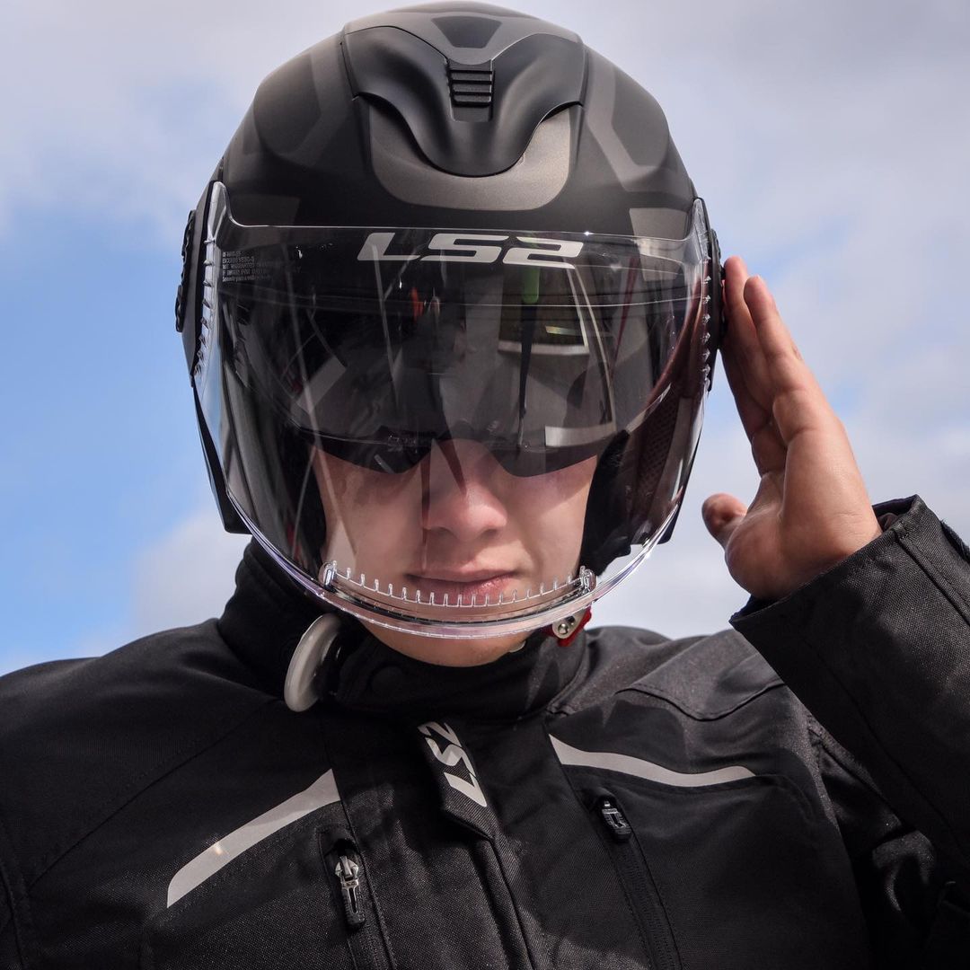 Mũ Bảo Hiểm 3/4 Hai Kính LS2 OF570 Verso