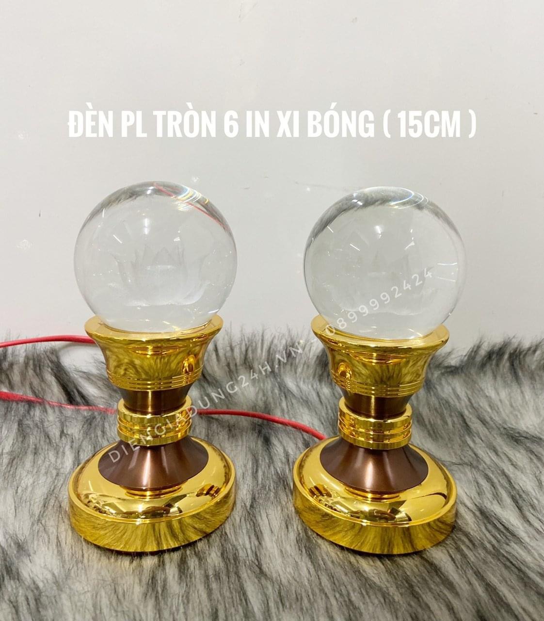 ĐÈN THỜ PHA LÊ CAO CẤP TRÒN 6 IN XI BÓNG 1 CẶP