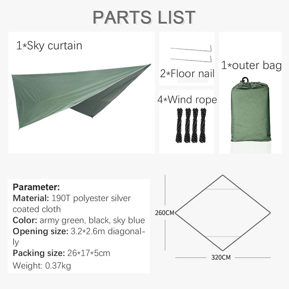 Di Động Cắm Trại Võng Với Lưới Chống Muỗi Và Mưa Bay Bạt, Võng Tán Nylon Võng Đôi Võng Đi Bộ Đường Dài Trượt Patin Đồ Nội Thất