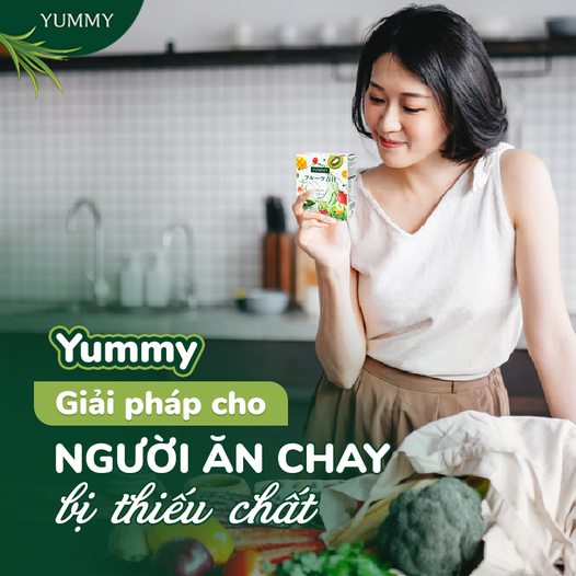 Bột mầm lúa mạch trái cây Yummy nhập khẩu Nhật Bản - Hộp 20 gói x 3g