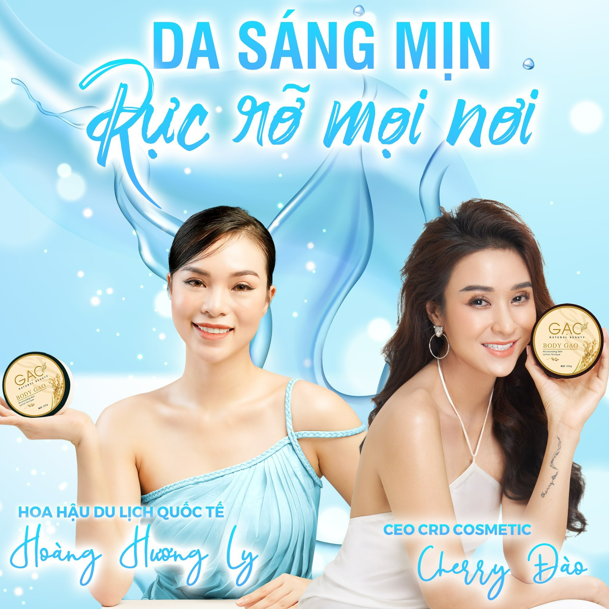 Combo 3 hộp Kem Body trắng da Gạo NATURAL BEAUTY Dưỡng trắng da toàn thân