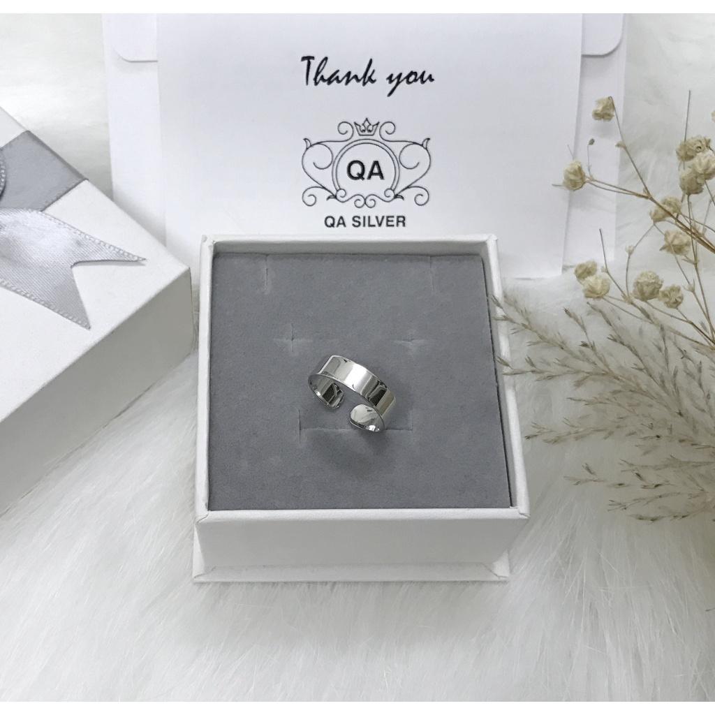 Nhẫn bạc trơn bản to nhẫn cặp đôi nam nữ bản rộng 5mm S925 MINIMAL Silver Ring QA SILVER RI191102