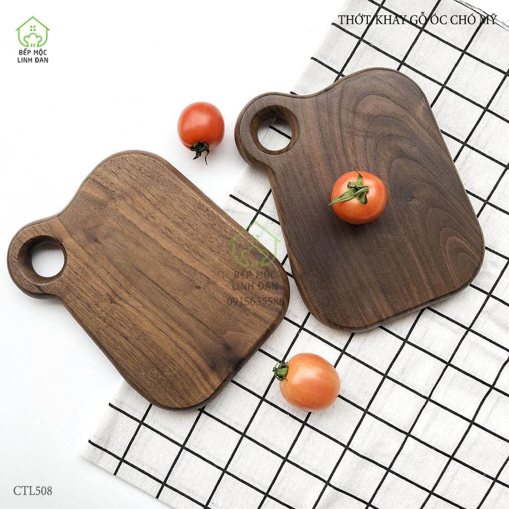 Khay Gỗ Óc Chó Decor Đồ Ăn HAHANCO Màu & Vân Đẹp Sang Chảnh