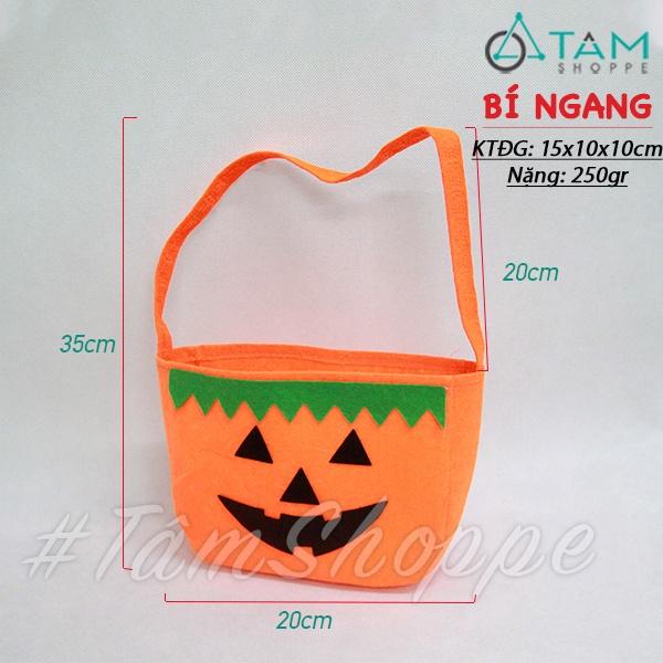 Túi đựng kẹo Halloween vải nỉ nhiều kiểu HLW-HDK-04