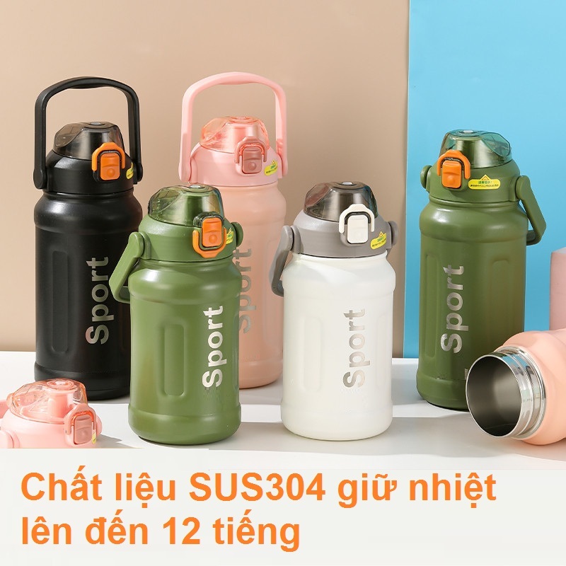 Bình Giữ Nhiệt Inox 316 Sport 1000ml Phong Cách Trẻ Trung Năng Động Giữ Nhiệt Tốt, Tặng Kèm Ống Hút- Hàng Chính Hãng