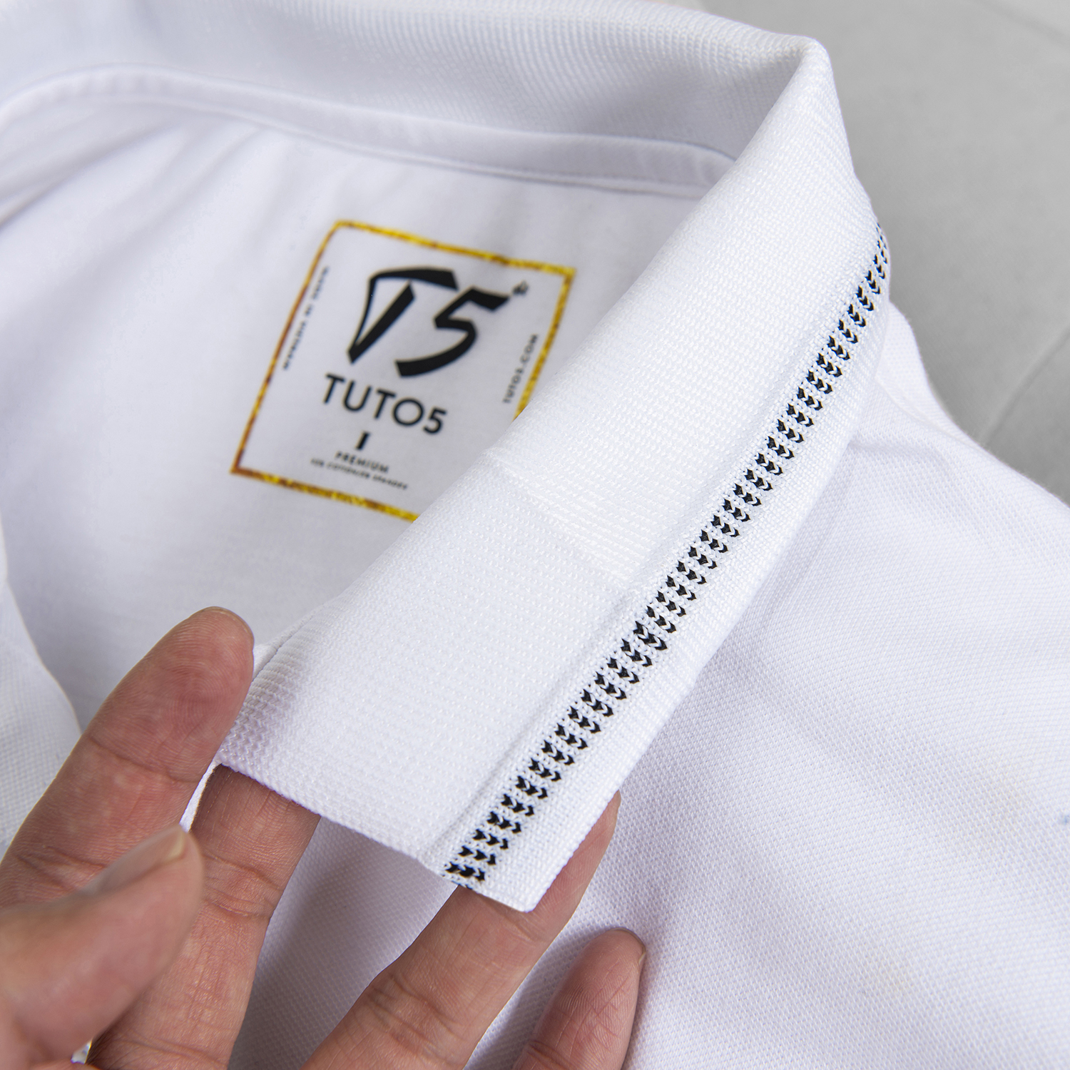 Áo POLO thun nam trơn basic TUTO5 áo phông có cổ ngắn tay Regular fit chất vải cá sấu cotton đẹp cao cấp trắng ATP01