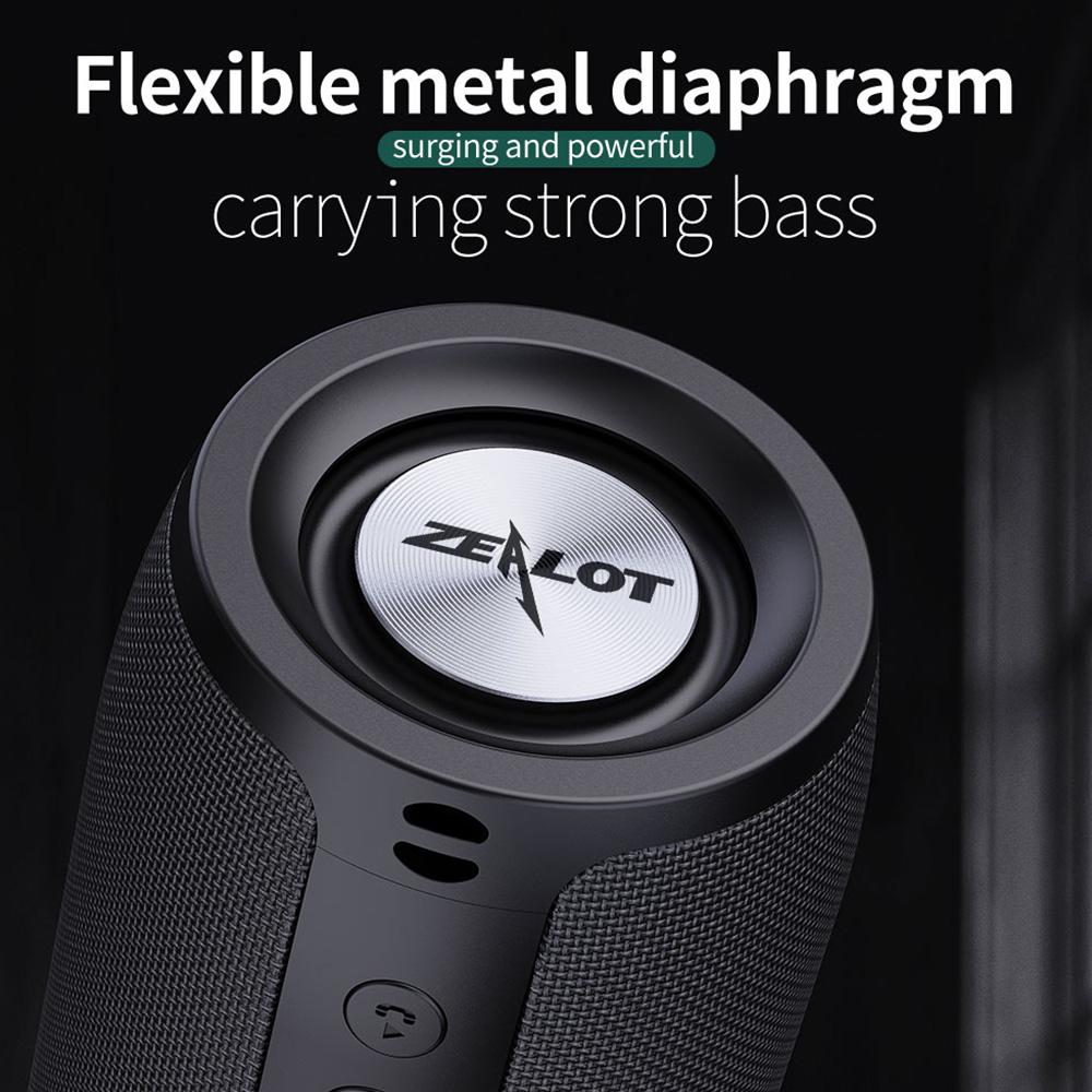 ZEALOT S51 Loa Bluetooth Mạnh Mẽ Bass Loa Siêu Trầm Di Động Không Dây IPX5 Hộp Âm Thanh 10W Chống Nước Hỗ Trợ Đĩa TF U AUX in Color: Red