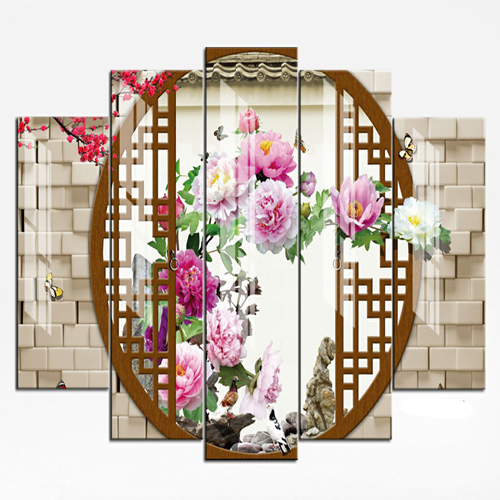 Bộ 5 - Tranh treo tường - Trang trí phòng khách/Cửa sổ 3D/Gỗ MDF Hàn Quốc/Chống ẩm mốc, mối mọt 19