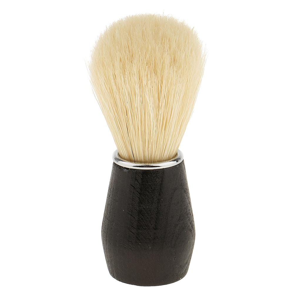 Soft Professional Barber Salon Home Beard Shaving Brush with Plastic Handle Facial Cleaning Brush - Black