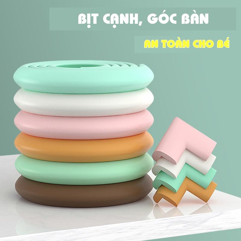 Bọc Cạnh Bàn Mút Xốp Cuộn 2 mét, 4 Miếng Bịt Góc Nhọn Bàn Kính, Góc Bếp An toàn Cho Bé Sơ Sinh và Trẻ Nhỏ