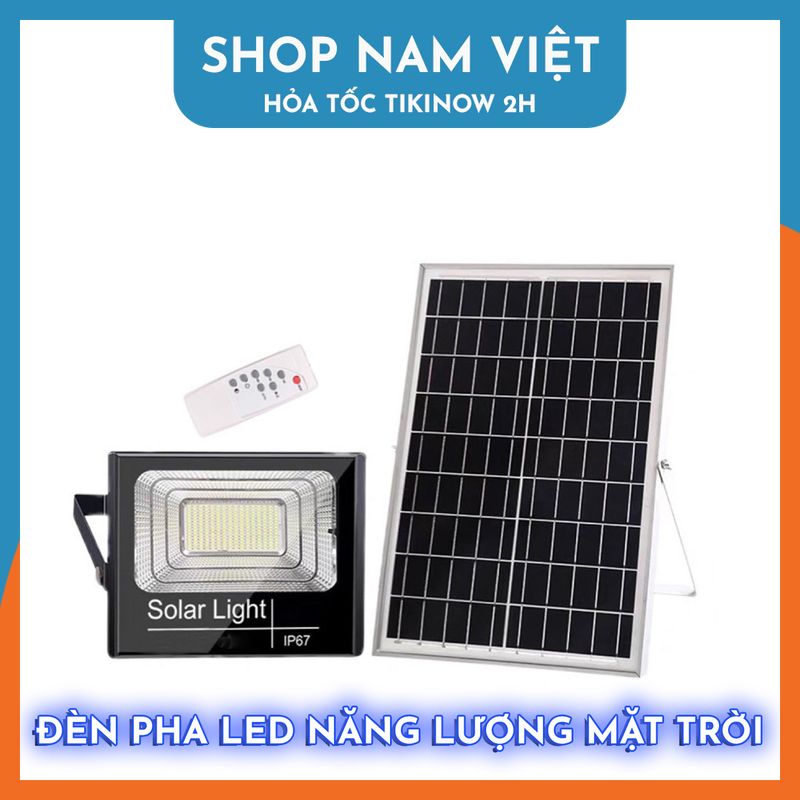 Đèn Pha Led Chiếu Sáng Ngoài Trời Năng Lượng Mặt Trời, Chống Nước IP67, Led Siêu Sáng