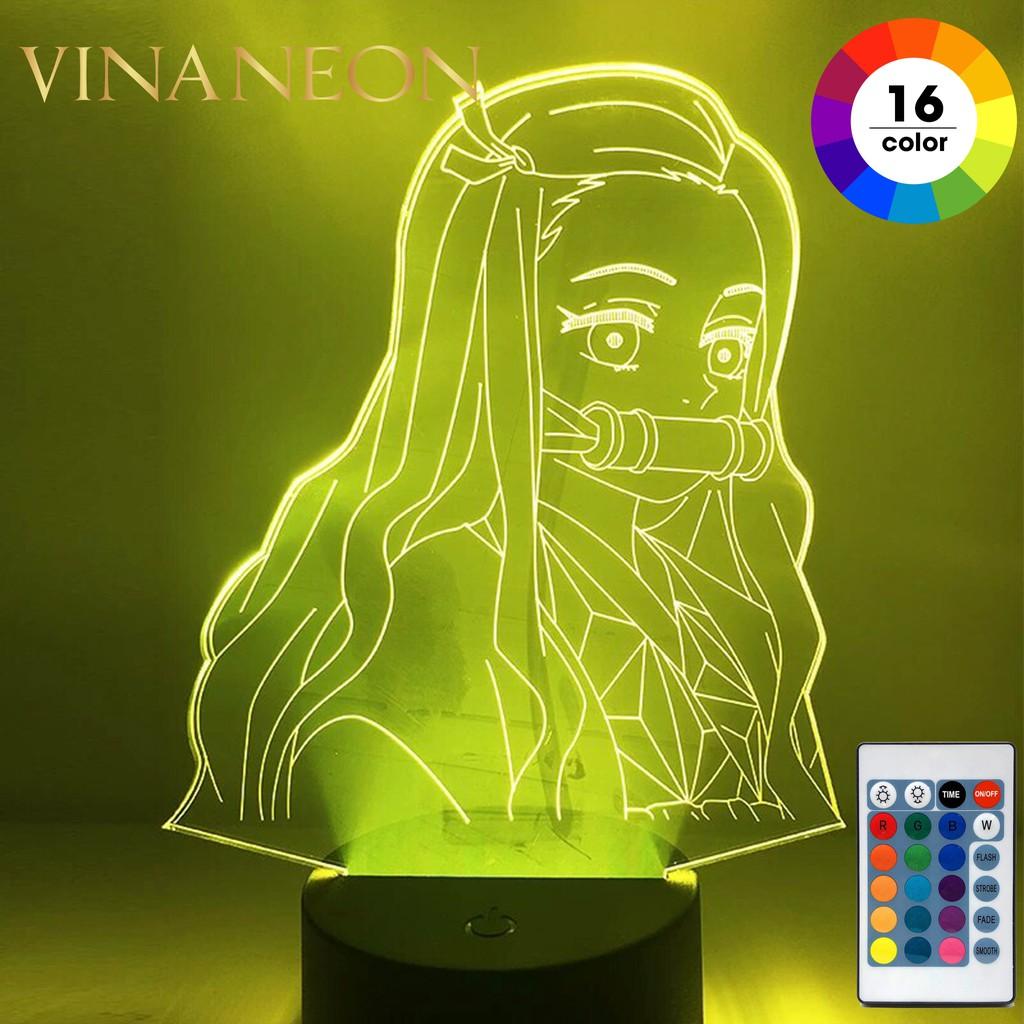 Đèn Neon Trang Trí️ Đèn Trang Trí Bàn Làm Việc Nhân Vật NEZUKO Đèn Led Trang Trí 3D Anime