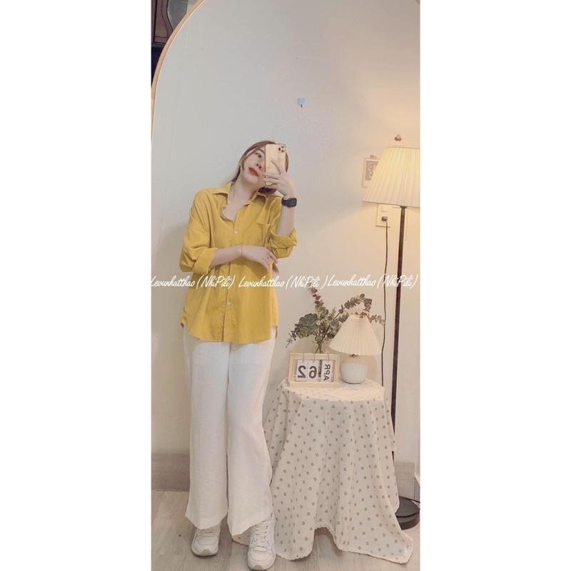 BỘ ĐŨI QUẦN TRẮNG ÁO VÀNG CHO NỮ