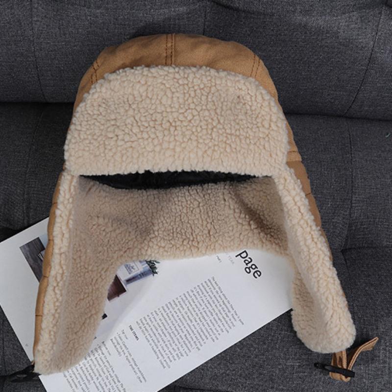 HT3425 Thời Trang Mùa Đông Nón Dày Ấm Berber Trang Bẫy Bắt Earflap Mũ Lưỡi Trai Nam Nữ Thịt Cừu Len Nga Nón Nam Nữ Bomber nón Lưỡi Trai