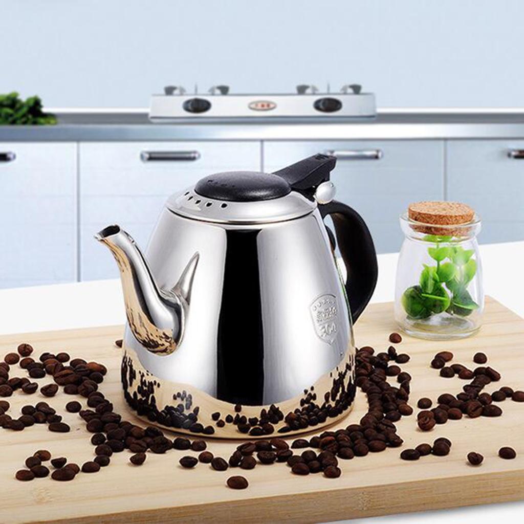 Stainless Steel Boiler Water Kettle 1200ML Tea Pot Coffee Milk Heater Pot