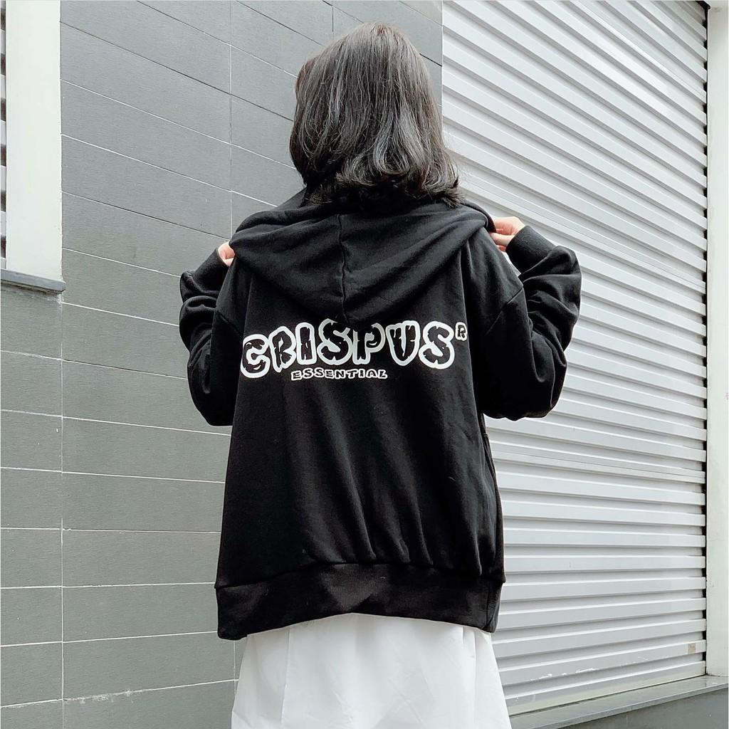 Áo Khoác Nỉ Bông CRISPUS Dây Kéo Form Rộng Unisex