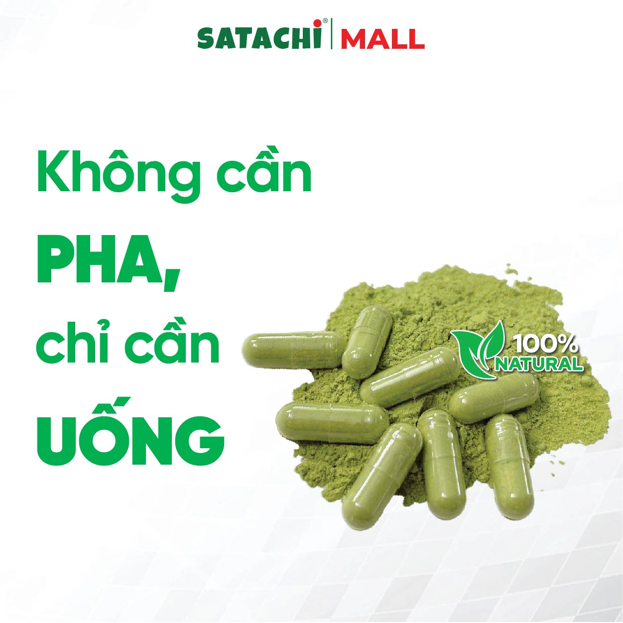 Viên Bột Cỏ Lúa Mì Nguyên Chất SATACHI – 100% Cỏ Lúa Mì Tươi - Dạng Viên Tiện Lợi - Hộp 180 viên
