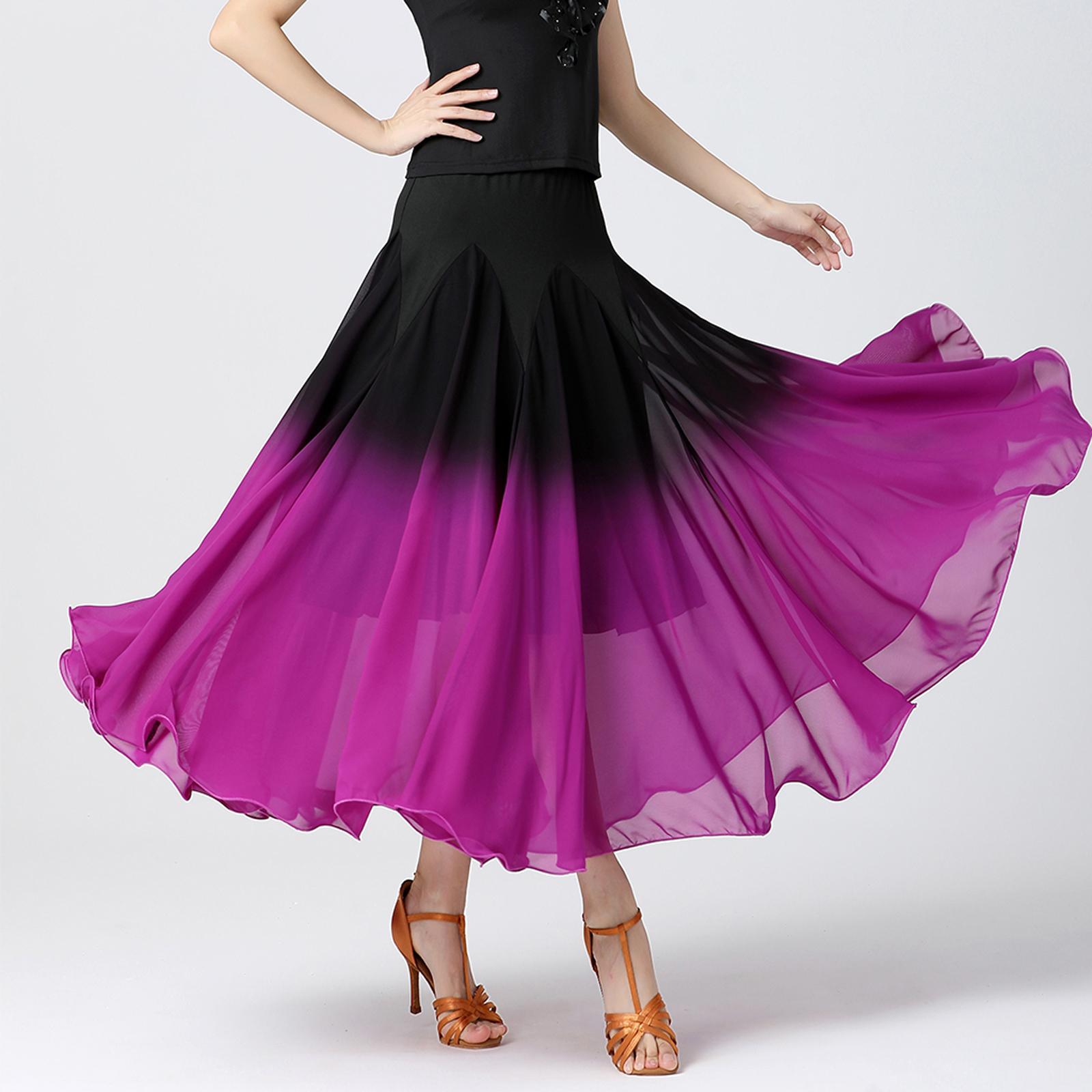Women's Ballroom Dance Skirt, Long Swing Skirt Performance Cosplay Latin L
