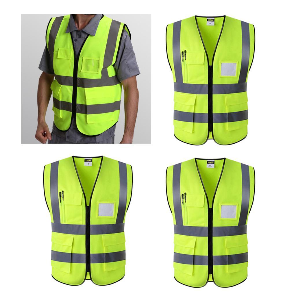 3xHigh Visibility Safety Vest Reflective Night Security Waistcoat L XL XXL