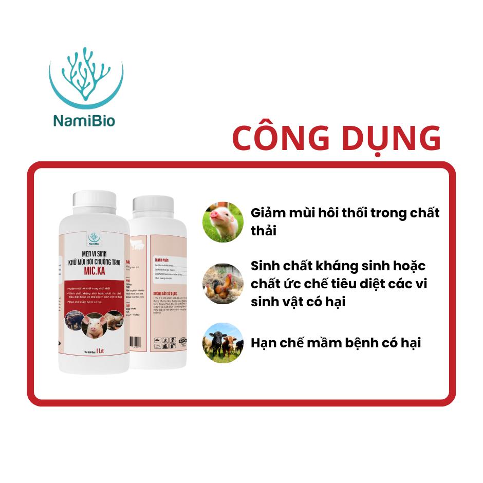 Men vi sinh khử mùi hôi chuồng trại MIC.KA 1 lít
