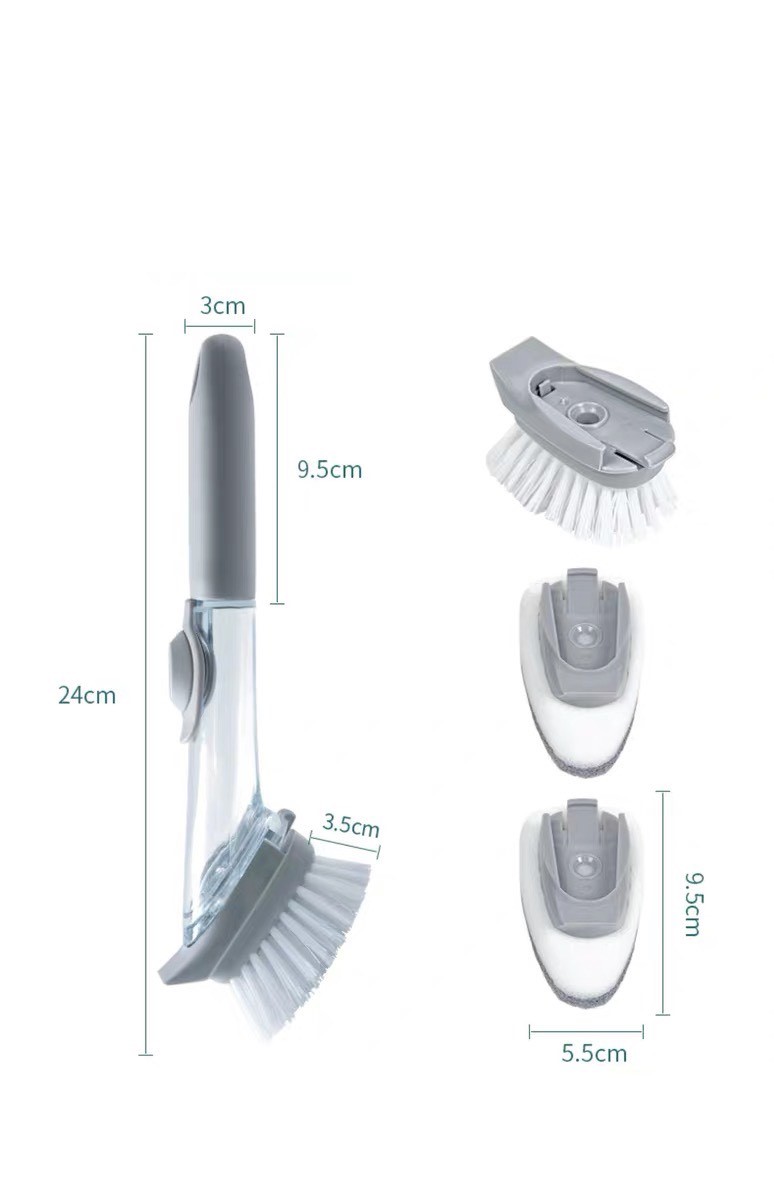 Dụng cụ rửa chén có tay cầm và ống đựng xà phòng