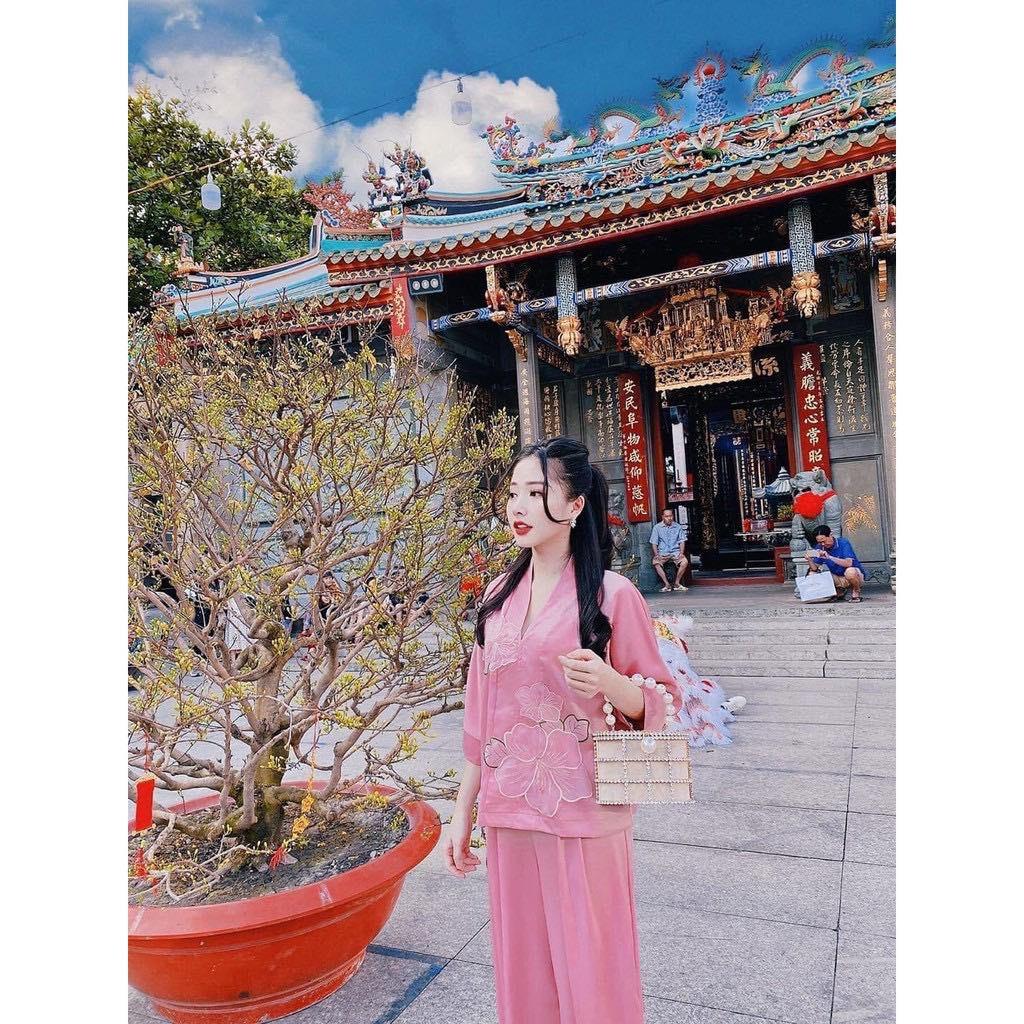 ĐỒ LAM ĐI CHÙA Mẫu Hoa Gen Cao Cấp