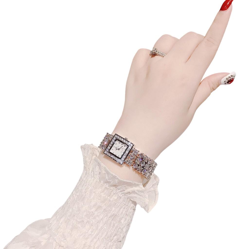 Đồng Hồ Nữ Chính Hãng Royal Crown D8160 Jewelry Dây Kim Loại Đính Đá Chống Nước Chống Xước