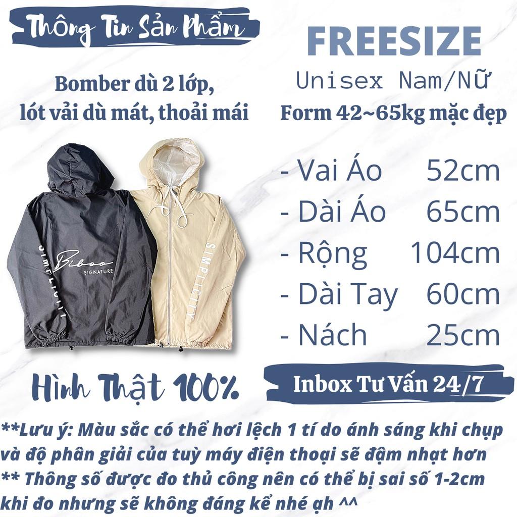 Áo khoác đôi nam nữ dù 2 lớp form rộng unisex áo gió có mũ in SIMPLICITY - CANDA 2258