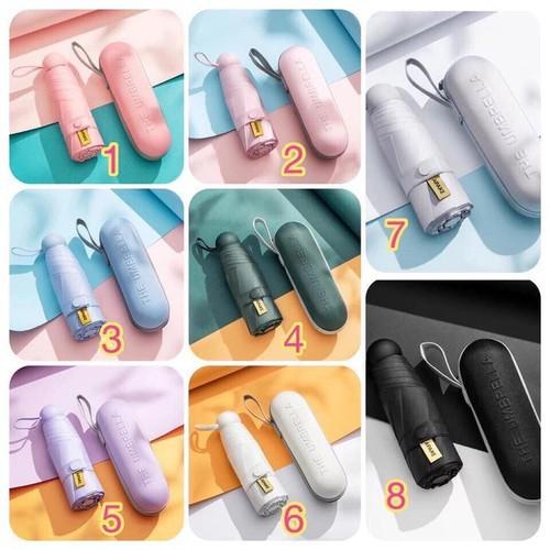 Ô Dù Che Nắng Mưa Mini Gấp Gọn Hình Viên Thuốc Siêu Xinh