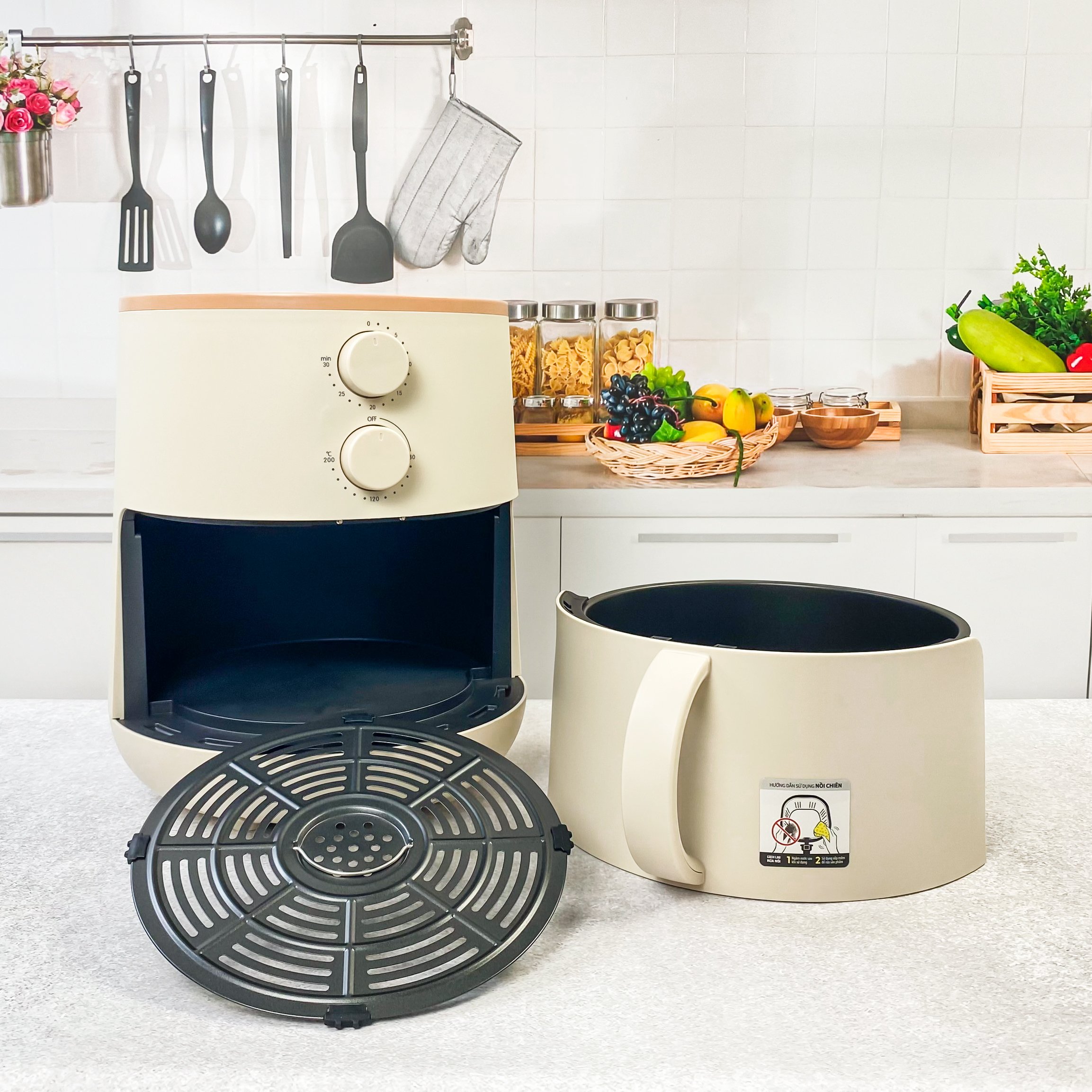 Nồi chiên không dầu Lock&Lock Mechanical Air Fryer EJF179 - Hàng Chính Hãng