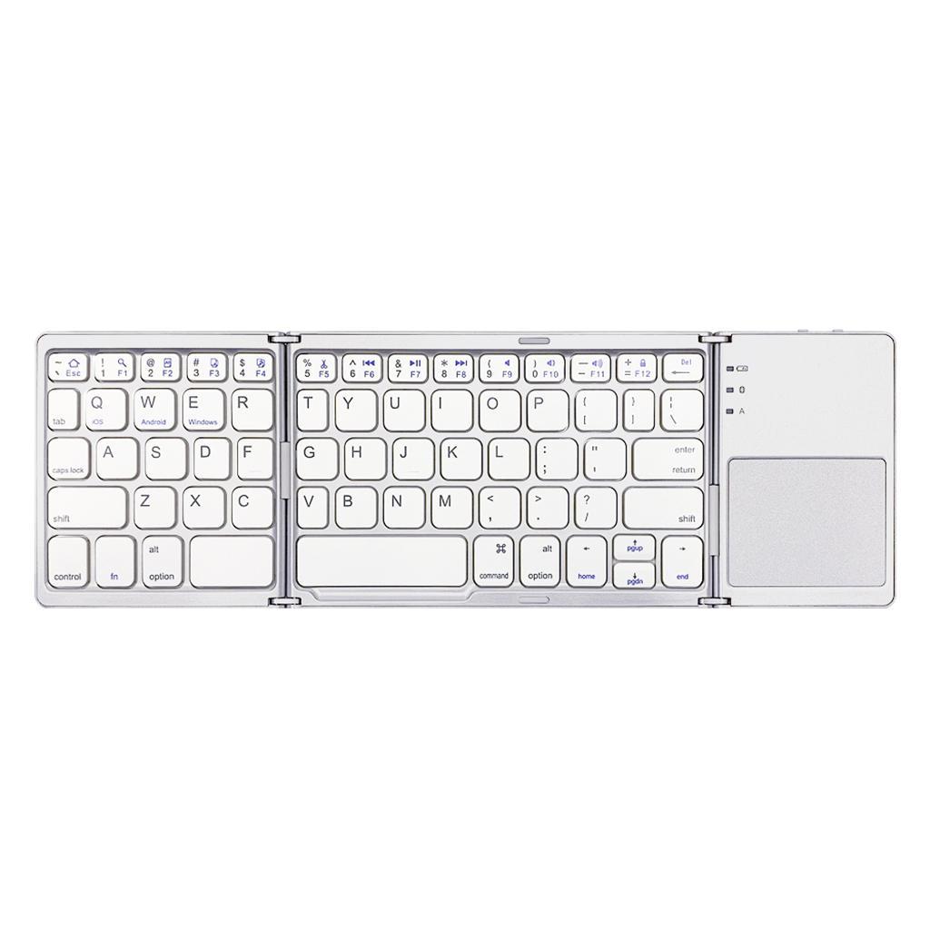 Slim Wireless Foldable Keyboard and Touchpad Black