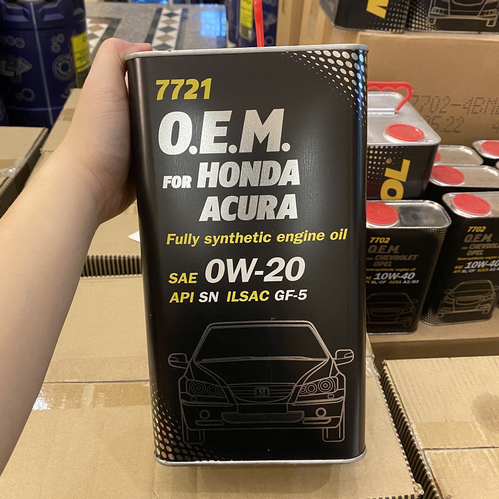 Nhớt MANNOL 7721 Chuyên Dùng Cho Xe Honda Acura SAE 0W-20 API SN ILSAC GF-5 – 4 Lít [Tổng Hợp Sinh Học Cao Cấp, Tiết Kiệm Năng Lượng (PAO + Esters)]