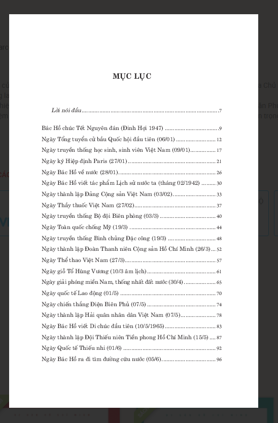 Sách Di sản Hồ Chí Minh. Bác Hồ với các ngày lễ, kỷ niệm lớn trong năm