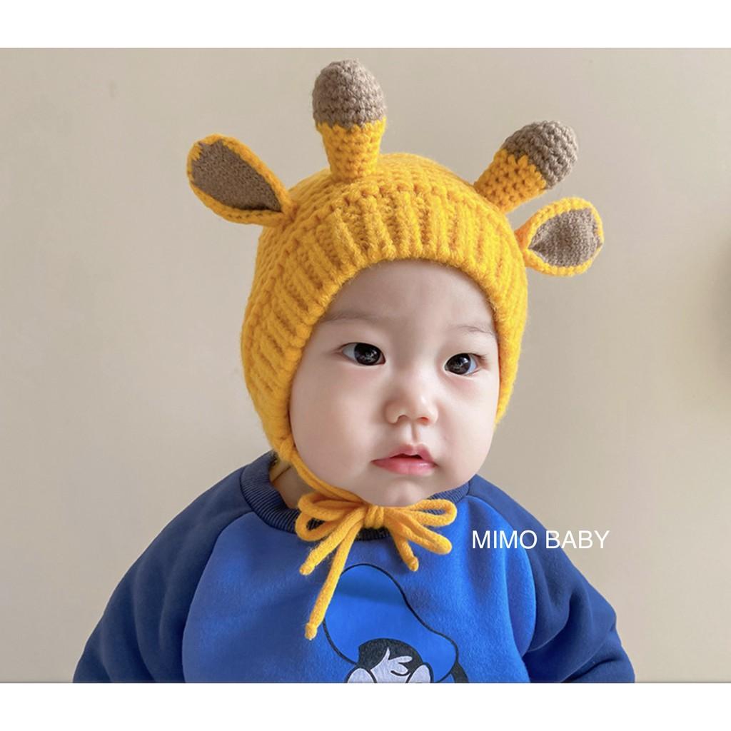 Mũ len hình sừng hươu cao cấp cho bé Mimo baby ML42