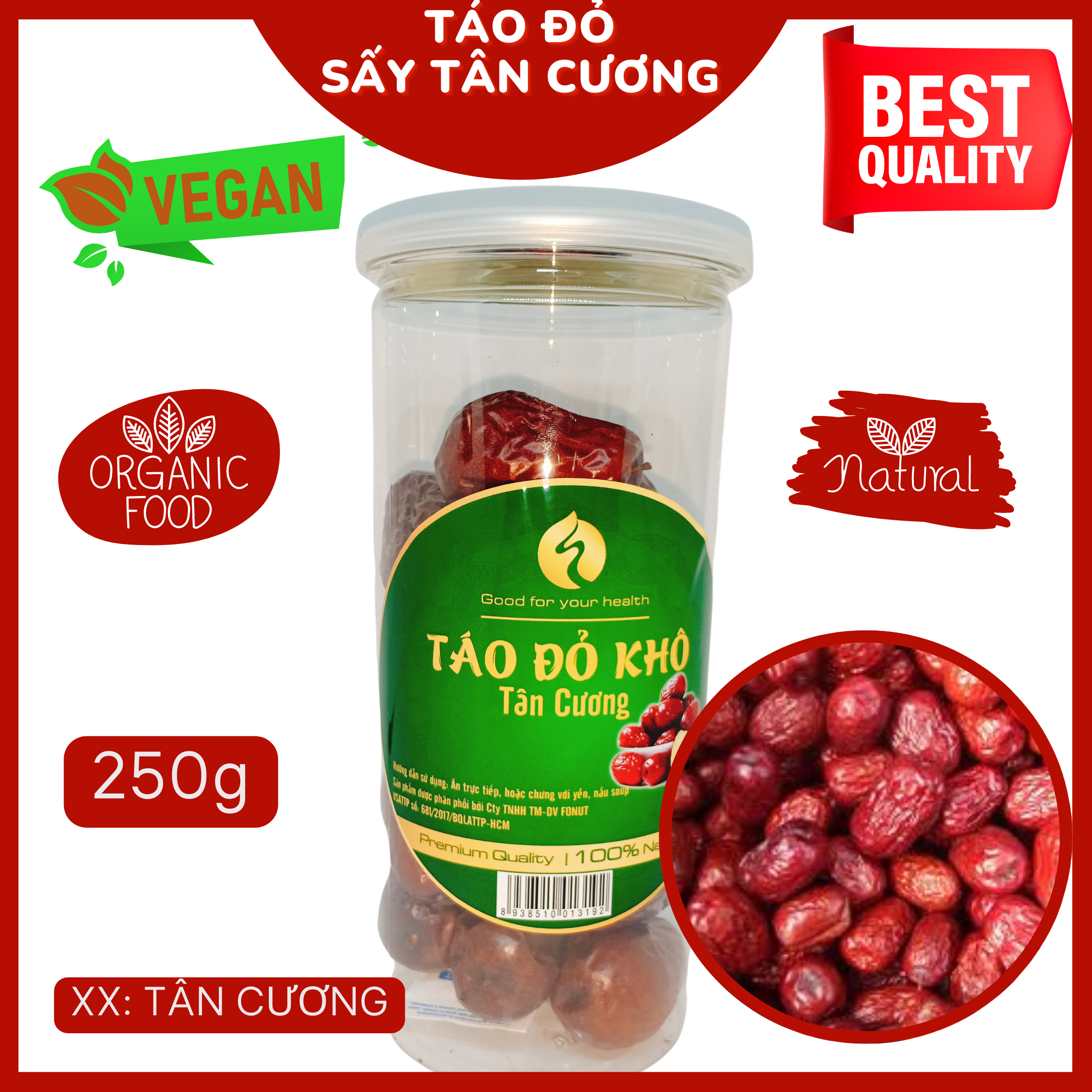 Táo đỏ khô 250g