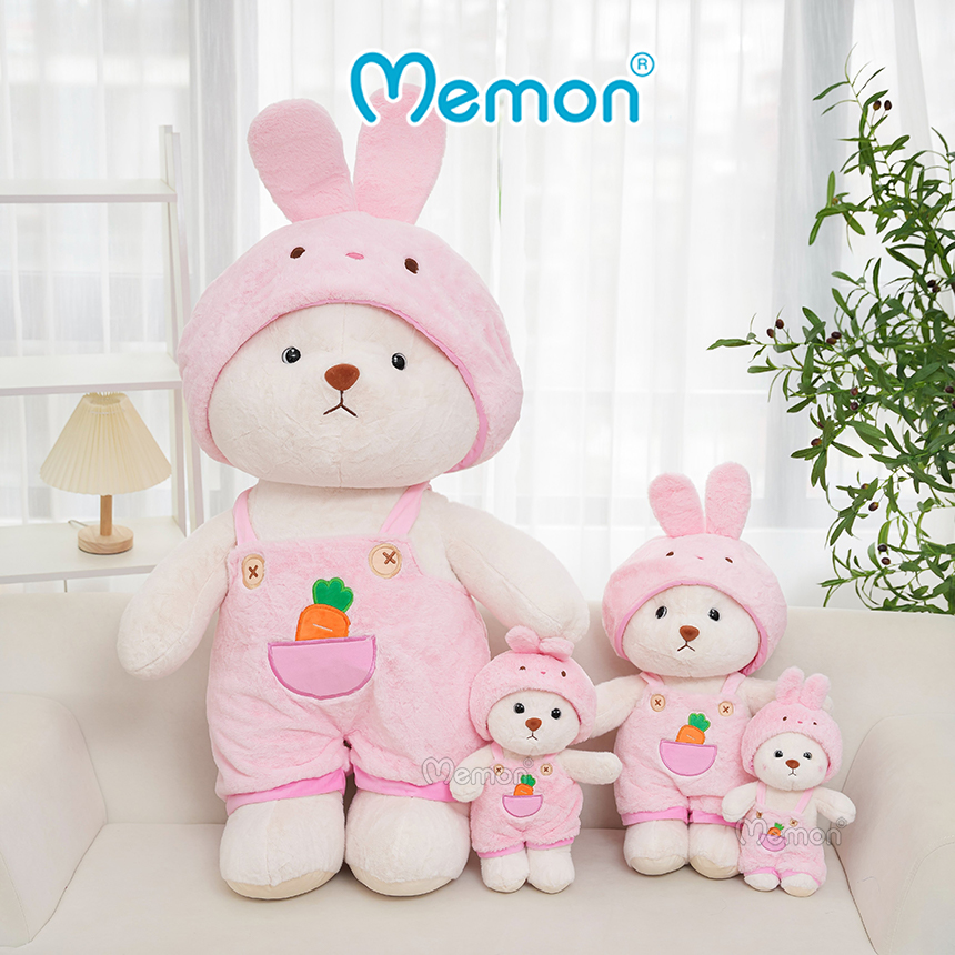 Gấu Bông Teddy Lena Cosplay Thỏ, Khủng Long, Heo, Vịt Cực Cute 28cm - 55cm Cao Cấp Memon