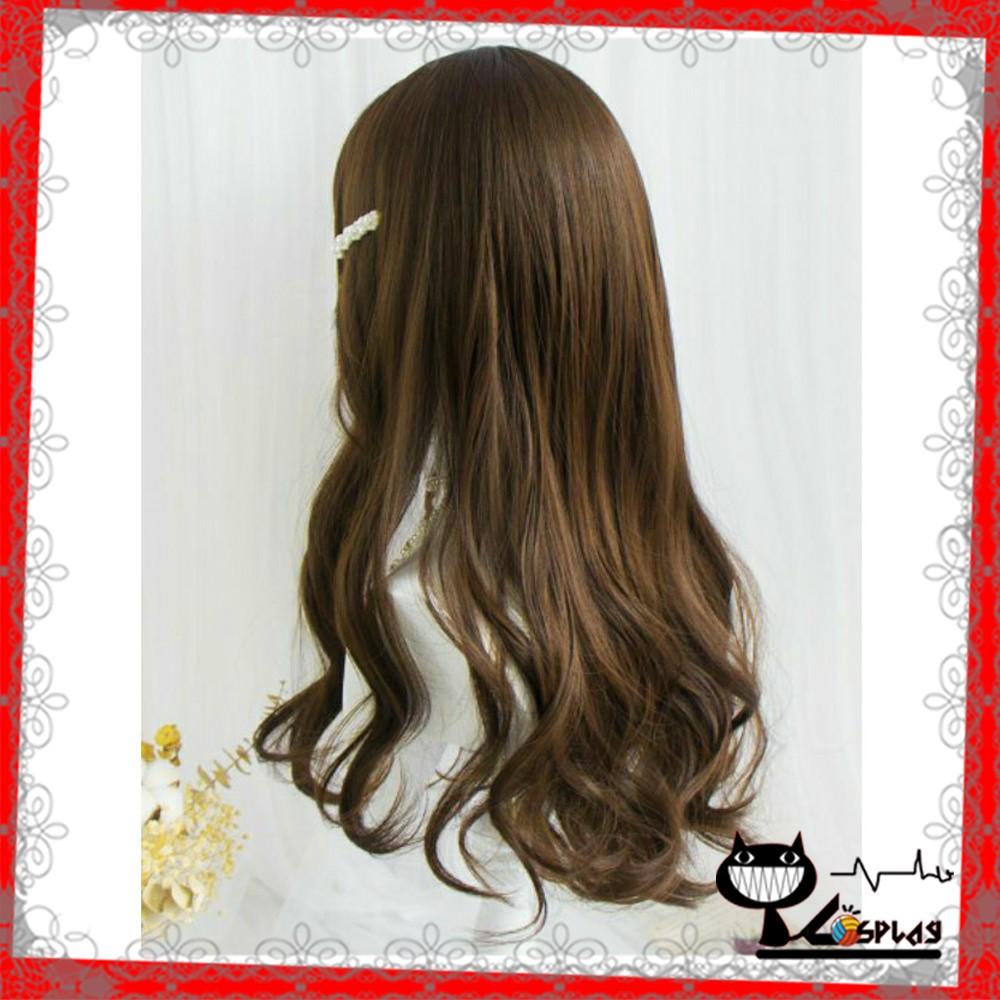 Wig teen/lolita/cosplay đen xoăn 1574 - nguyên đầu nữ tính