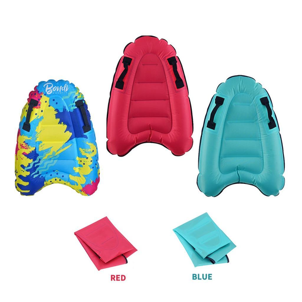 2x Portable Inflatable Surf Body Board with Handle Swimming Floating Mat