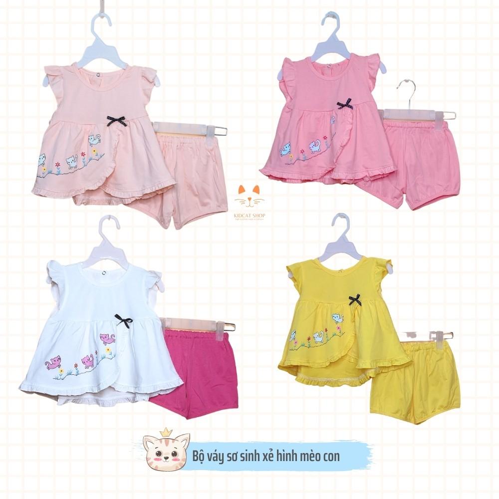 Váy bé gái sơ sinh 0-14 tháng mềm mại thấm hút mồ hôi cotton 100% an toàn làn da nhạy cảm Kidcat shop